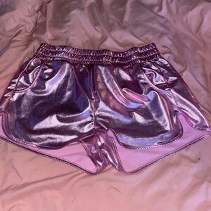 Shiny, pink shorts